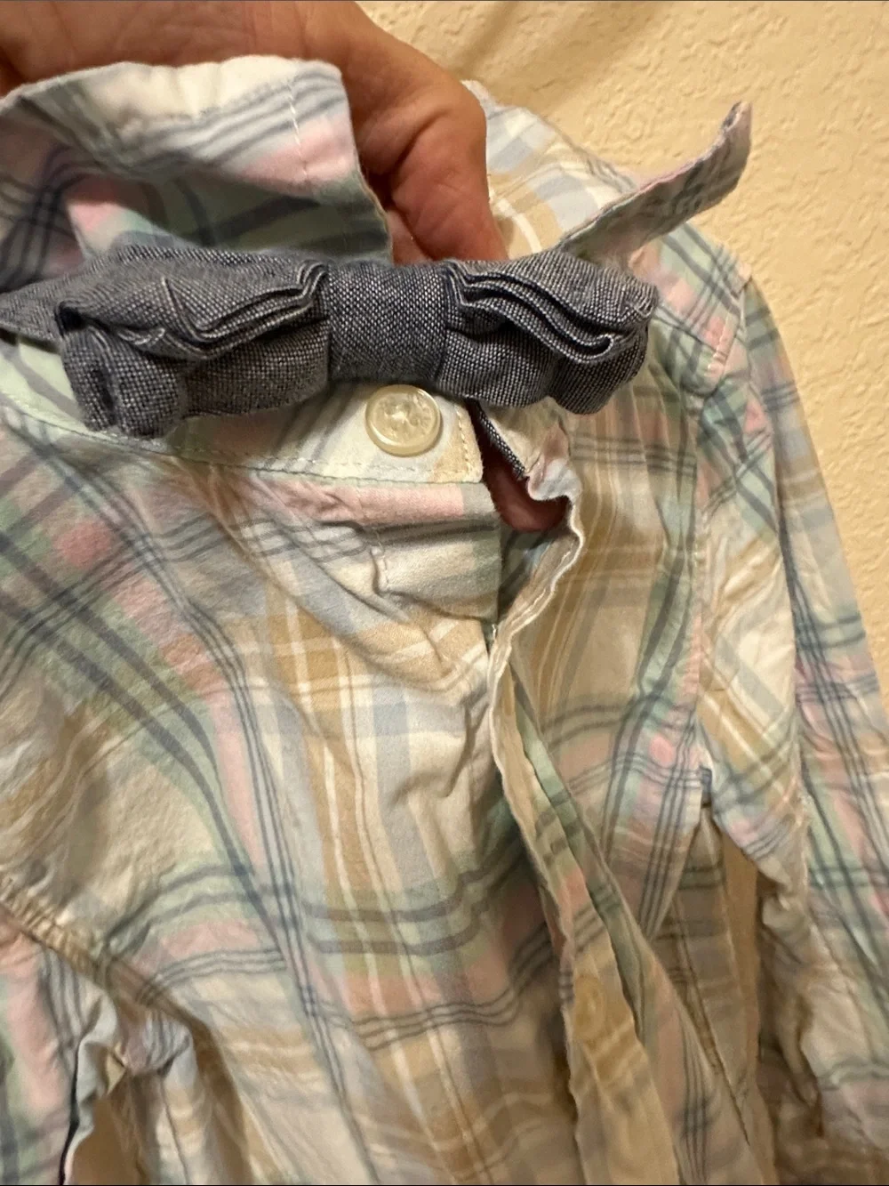 3/15$ OshKosh B'gosh Pastel Plaid Button-Down Shirt - Blue, Pink & Cream